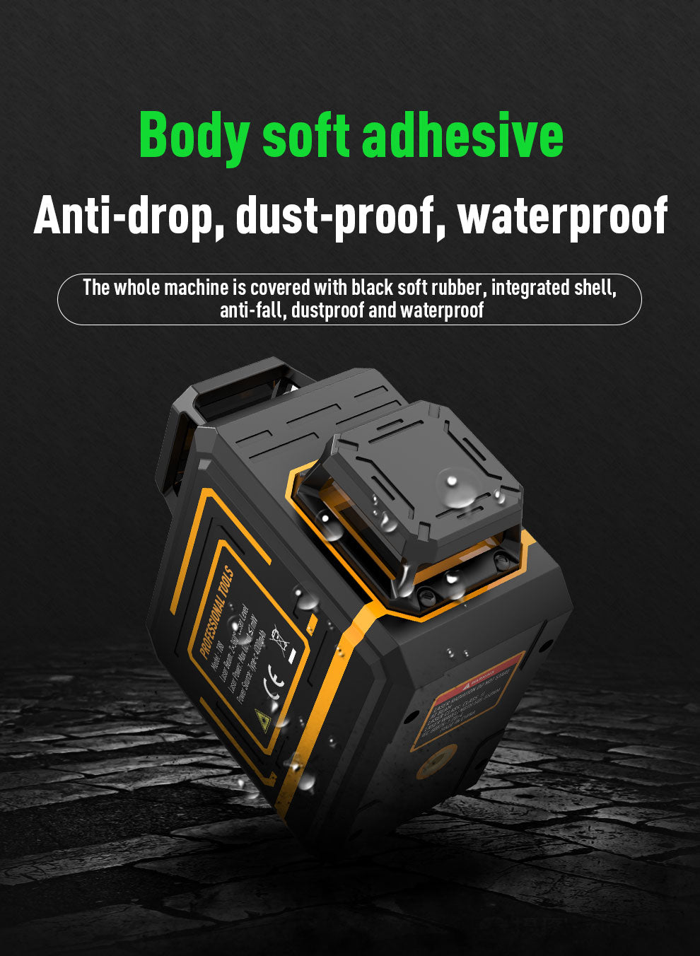 Beneya 8-Line 2×360° Green Beam Laser Level with Light Intensity Adjustment, Rechargeable Lithium Battery (Type-C Port), Horizontal & Vertical Self-Leveling Tool