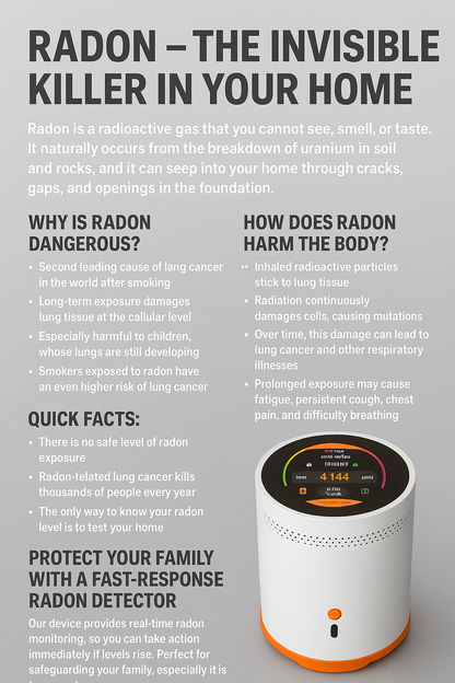 Détecteur intelligent de radon Beneya avec surveillance en temps réel et alertes