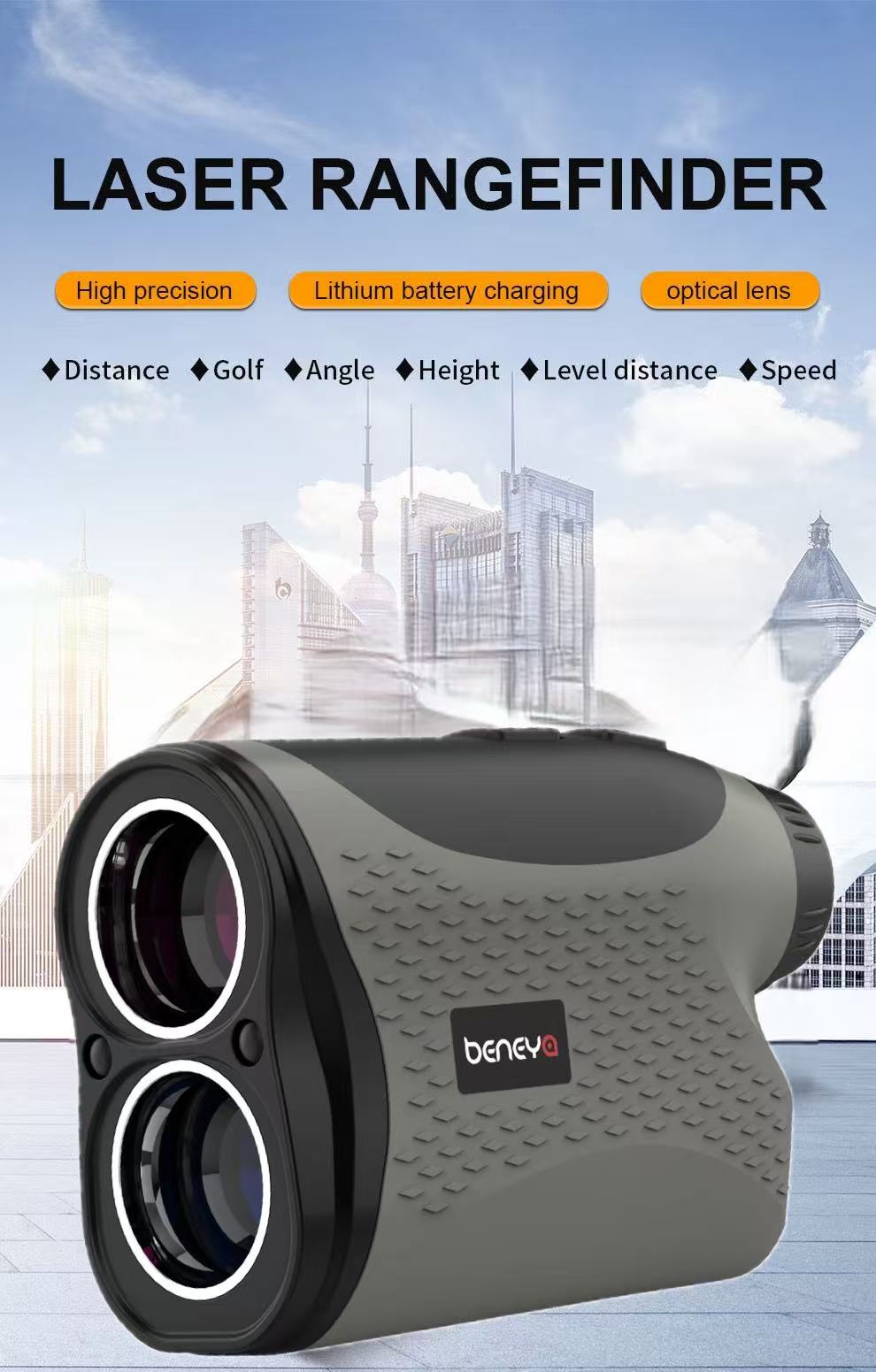 Laser Rangefinder, Beneya Golf/Hunting Rangefinder Rechargeable with 6X Magnification, LCD Display,Angle/Slope Compensation/Unit Switch/Speed/Scan/Functional Range Finder