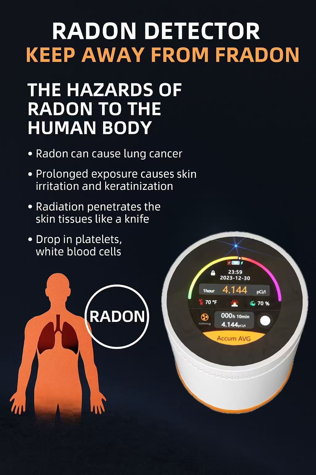 Protect Your Family from the Invisible Killer — Radon Gas!    Smart Radon Detector | Real-Time Monitoring | Instant Alerts for Safer Homes