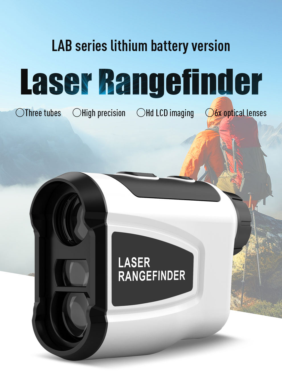 Laser Rangefinder, Beneya Golf/Hunting Rangefinder Rechargeable with 6X Magnification, LCD Display,Angle/Slope Compensation/Unit Switch/Speed/Scan/Functional Range Finder