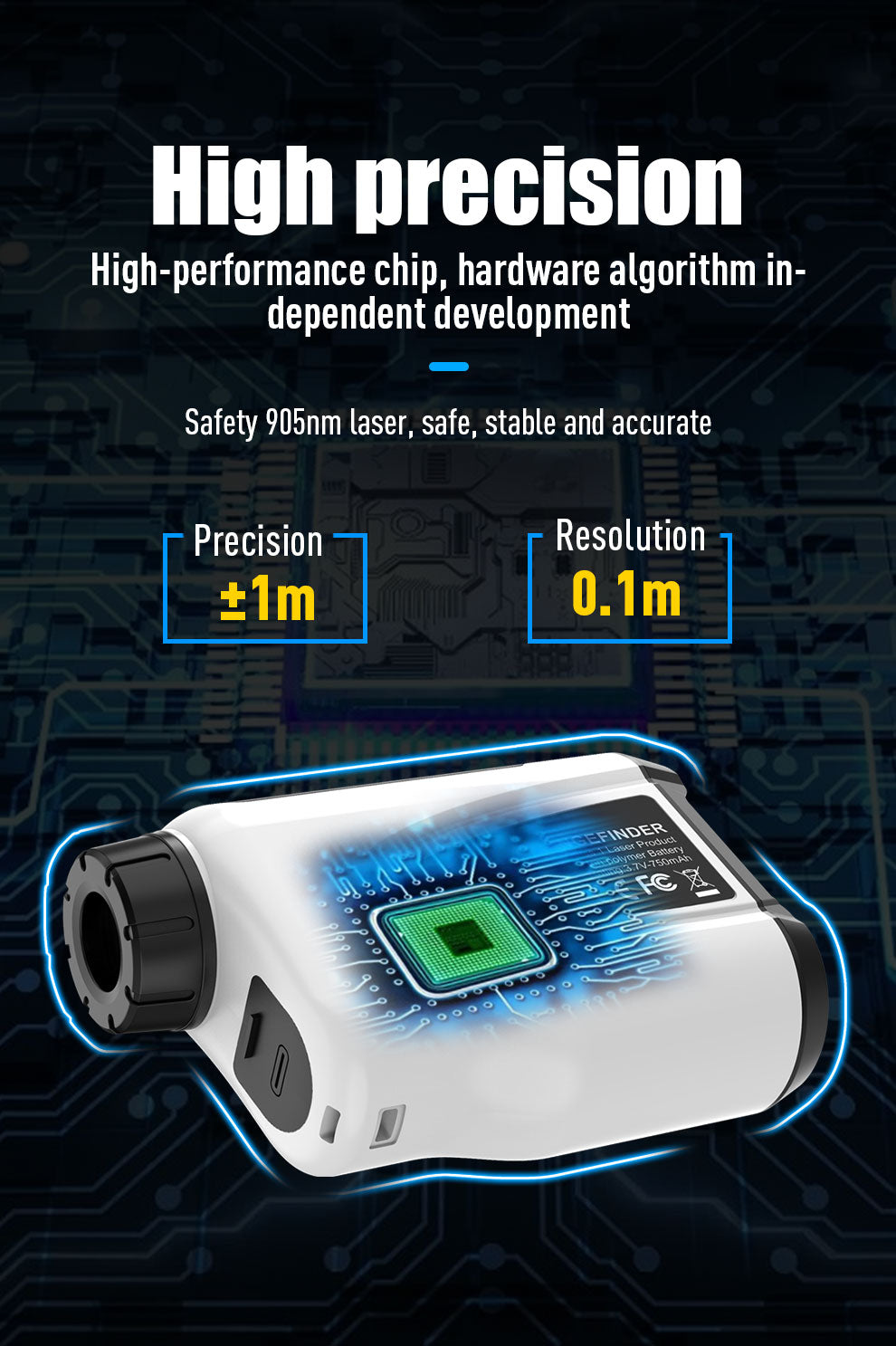 Laser Rangefinder, Beneya Golf/Hunting Rangefinder Rechargeable with 6X Magnification, LCD Display,Angle/Slope Compensation/Unit Switch/Speed/Scan/Functional Range Finder