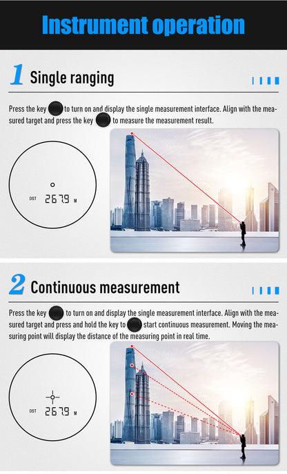 Beneya Rechargeable Laser Rangefinder with 6X Magnification and LCD Display