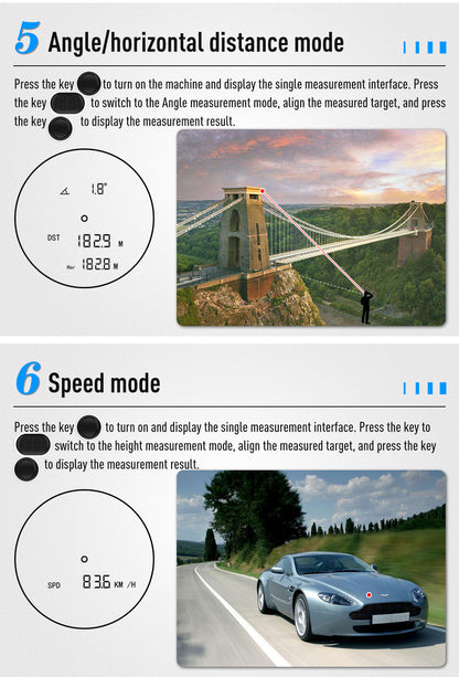 Beneya Rechargeable Laser Rangefinder with 6X Magnification and LCD Display