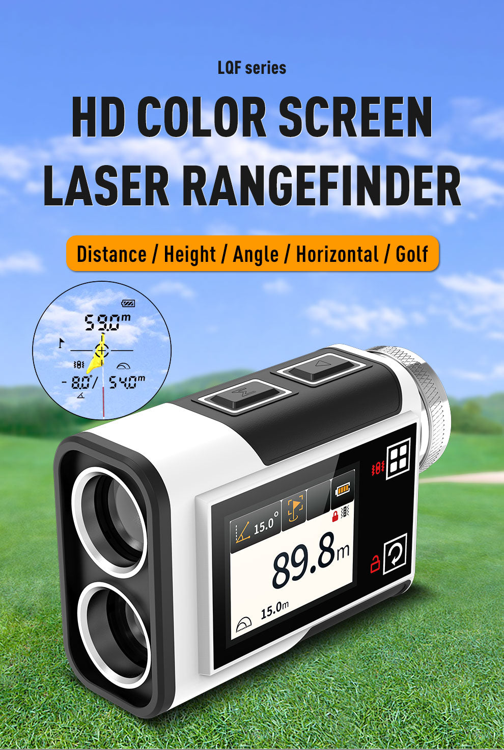 Elite Players' Secret Weapon: Beneya Pro RangeFinder w/ Smart Slope Tech, Vibrant Side Screen & Fast Charging, 4 Advanced Modes (Slope/Speed/Scan/Tournament) - Tournament Legal Mode Included!