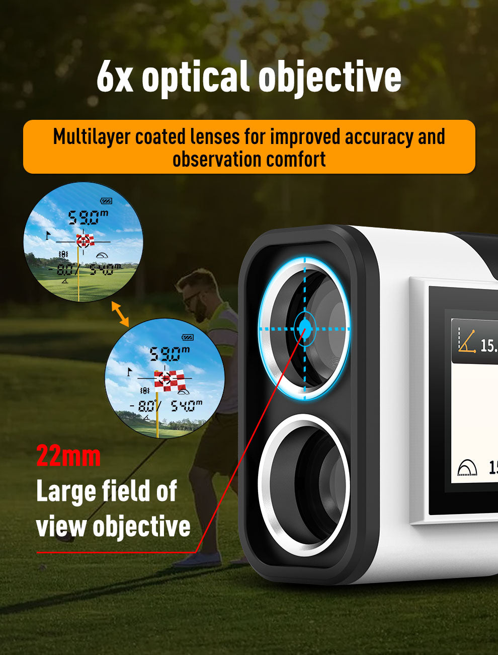 Elite Players' Secret Weapon: Beneya Pro RangeFinder w/ Smart Slope Tech, Vibrant Side Screen & Fast Charging, 4 Advanced Modes (Slope/Speed/Scan/Tournament) - Tournament Legal Mode Included!