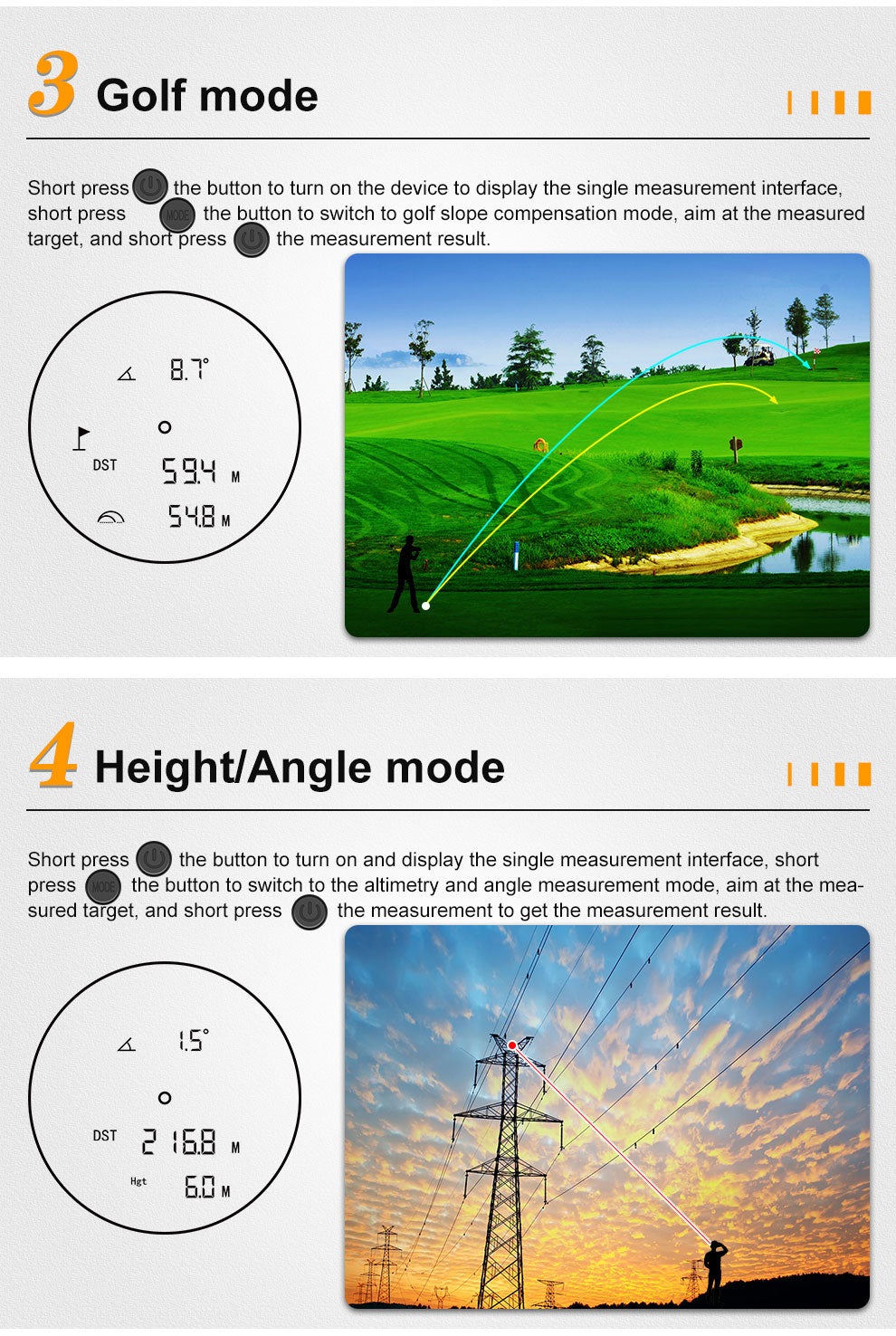 Laser Rangefinder, Beneya Golf/Hunting Rangefinder Rechargeable with 6X Magnification, LCD Display,Angle/Slope Compensation/Unit Switch/Speed/Scan/Functional Range Finder