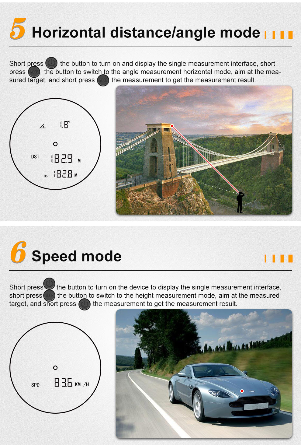 Laser Rangefinder, Beneya Golf/Hunting Rangefinder Rechargeable with 6X Magnification, LCD Display,Angle/Slope Compensation/Unit Switch/Speed/Scan/Functional Range Finder