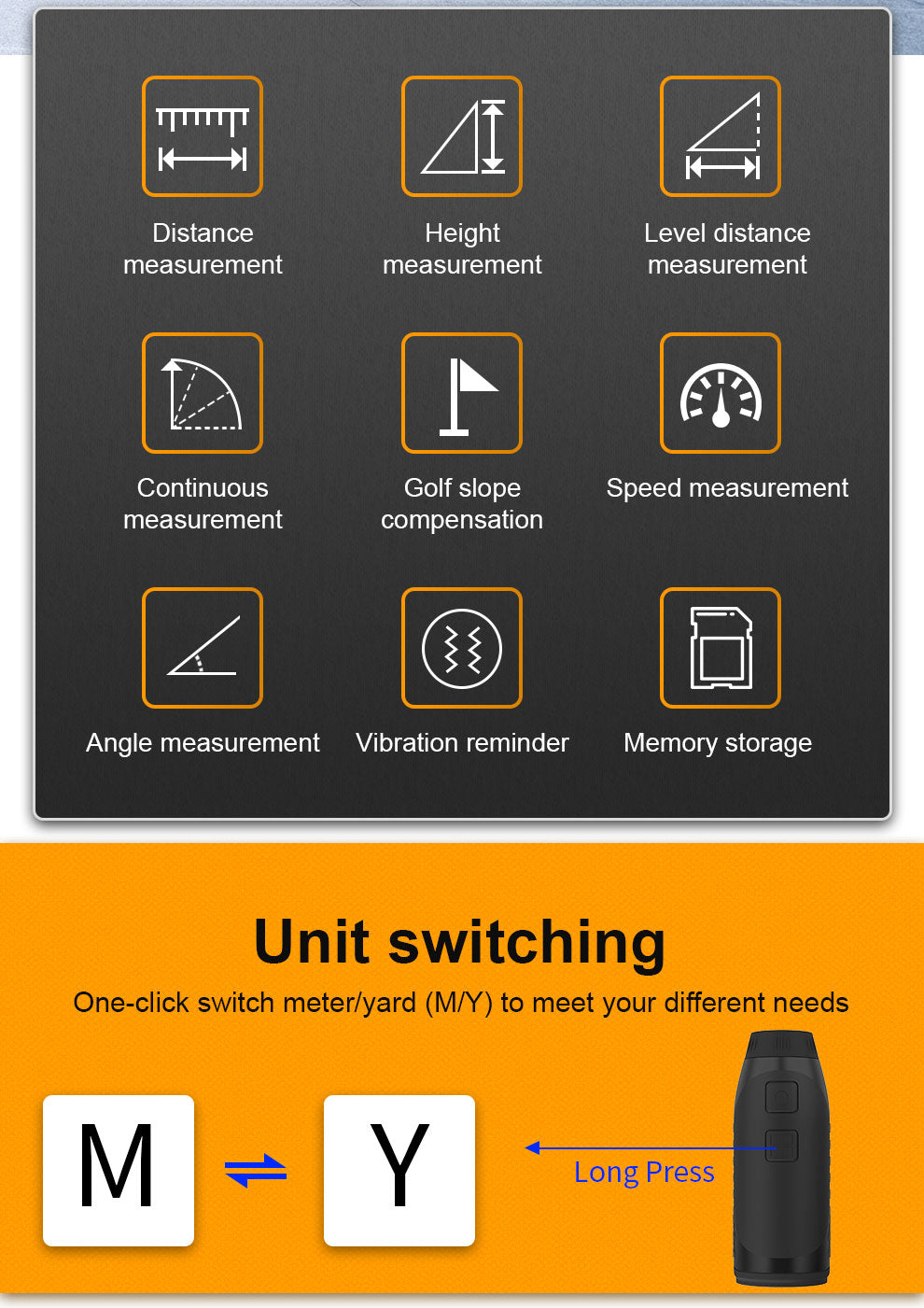 Laser Rangefinder, Beneya Golf/Hunting Rangefinder Rechargeable with 6X Magnification, LCD Display,Angle/Slope Compensation/Unit Switch/Speed/Scan/Functional Range Finder