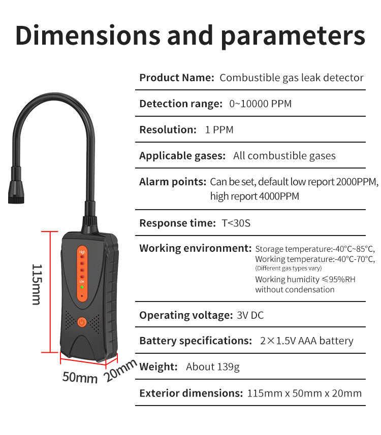 🔥 NM392 Portable Combustible Gas Leak Detector – Dual Sound & Light Alarm | High Sensitivity | Fast Response | Ideal for Natural Gas, Propane, Methane & More