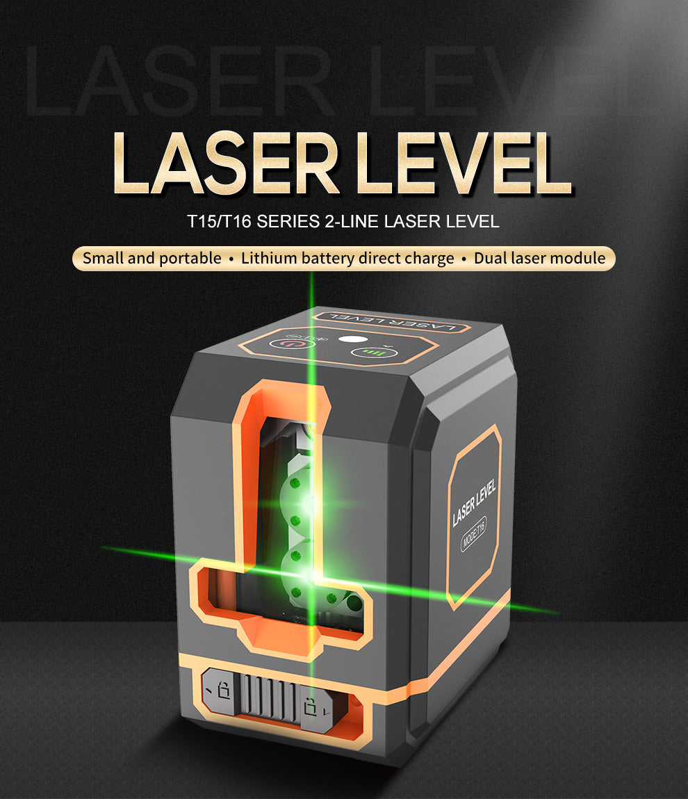 Beneya 2-Line Green Beam Laser Level with Light Intensity Adjustment, Rechargeable Lithium Battery (Type-C Port), Horizontal &amp; Vertical Self-Leveling Tool