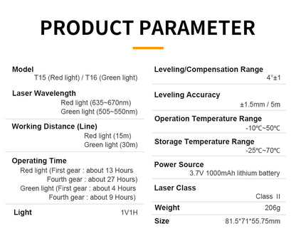 Beneya 2-Line Green Beam Laser Level with Type-C Battery