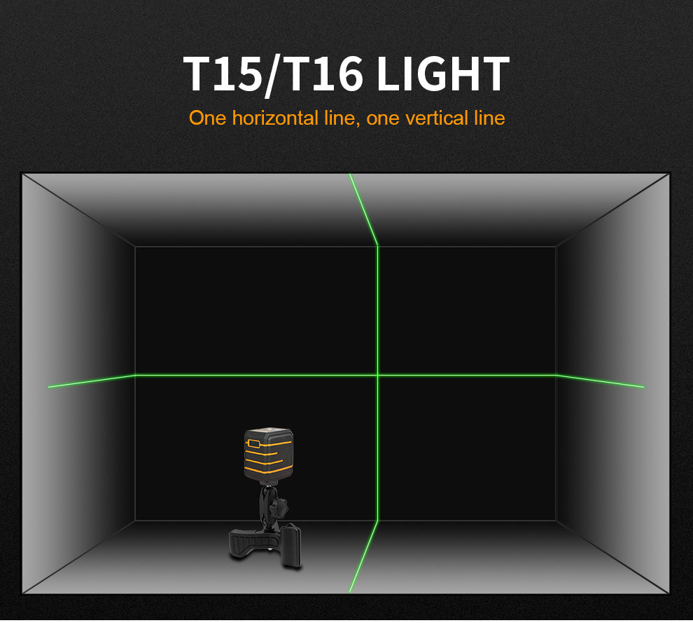 Beneya 2-Line Green Beam Laser Level with Light Intensity Adjustment, Rechargeable Lithium Battery (Type-C Port), Horizontal &amp; Vertical Self-Leveling Tool