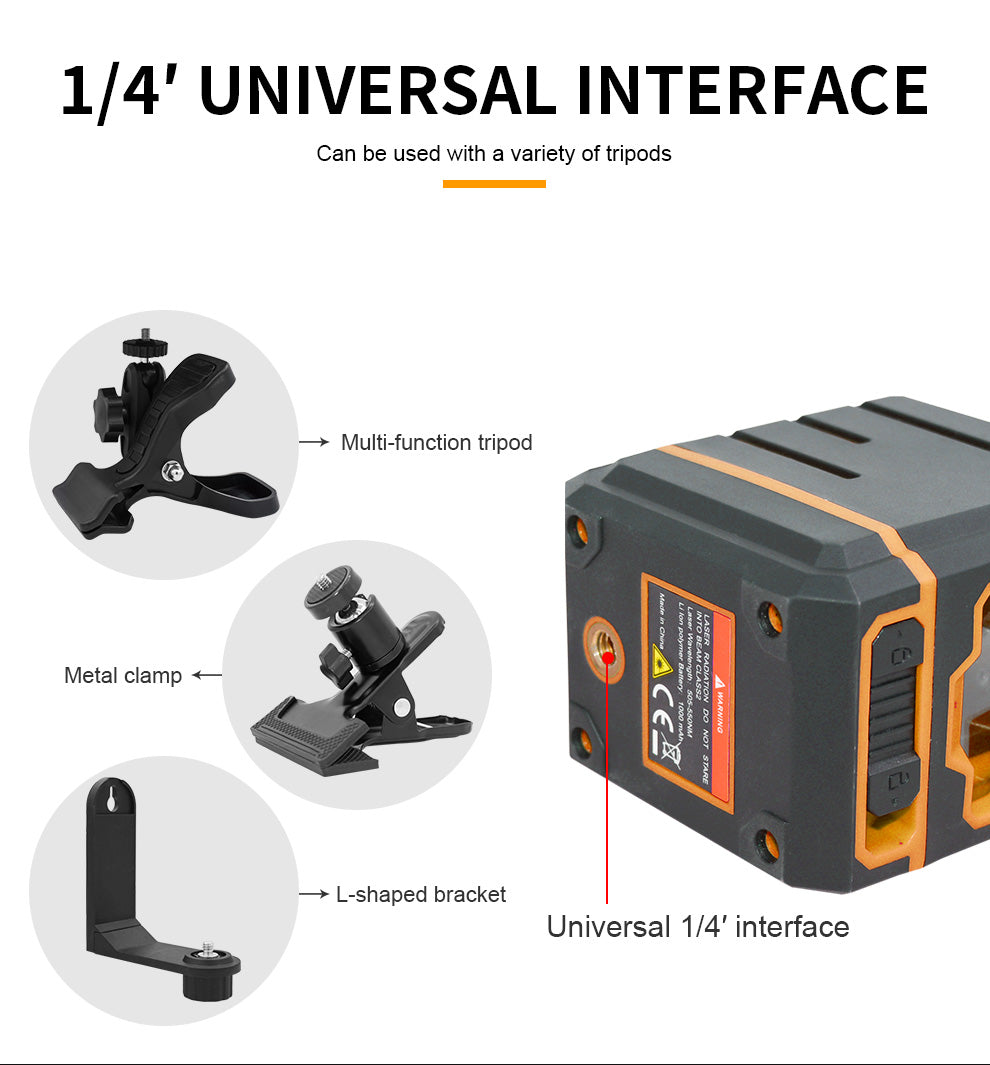 Beneya 2-Line Green Beam Laser Level with Light Intensity Adjustment, Rechargeable Lithium Battery (Type-C Port), Horizontal &amp; Vertical Self-Leveling Tool