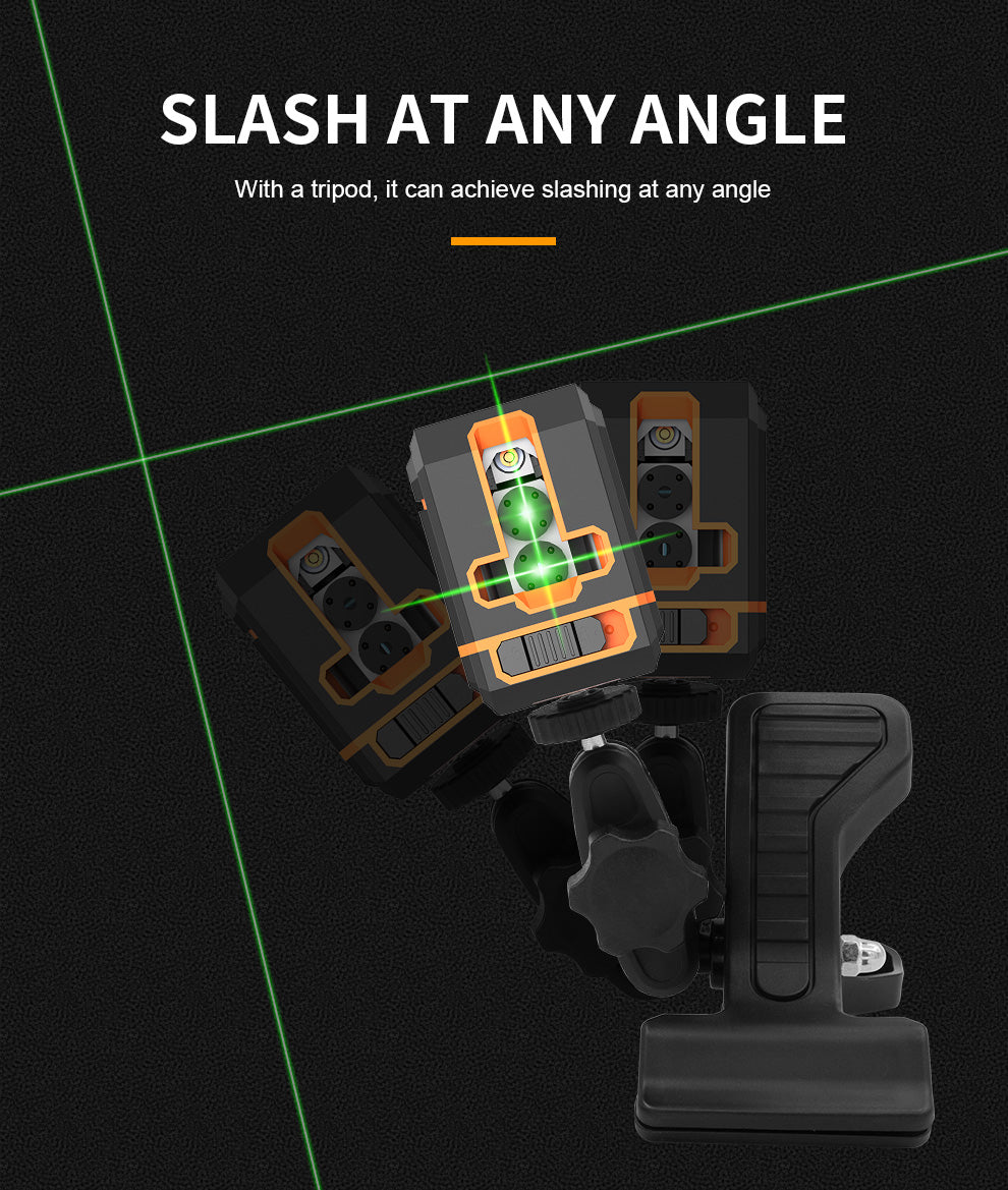 Beneya 2-Line Green Beam Laser Level with Light Intensity Adjustment, Rechargeable Lithium Battery (Type-C Port), Horizontal &amp; Vertical Self-Leveling Tool