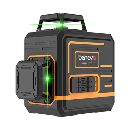 Beneya 8-Line 2x360 Green Beam Laser Level with Type-C Battery
