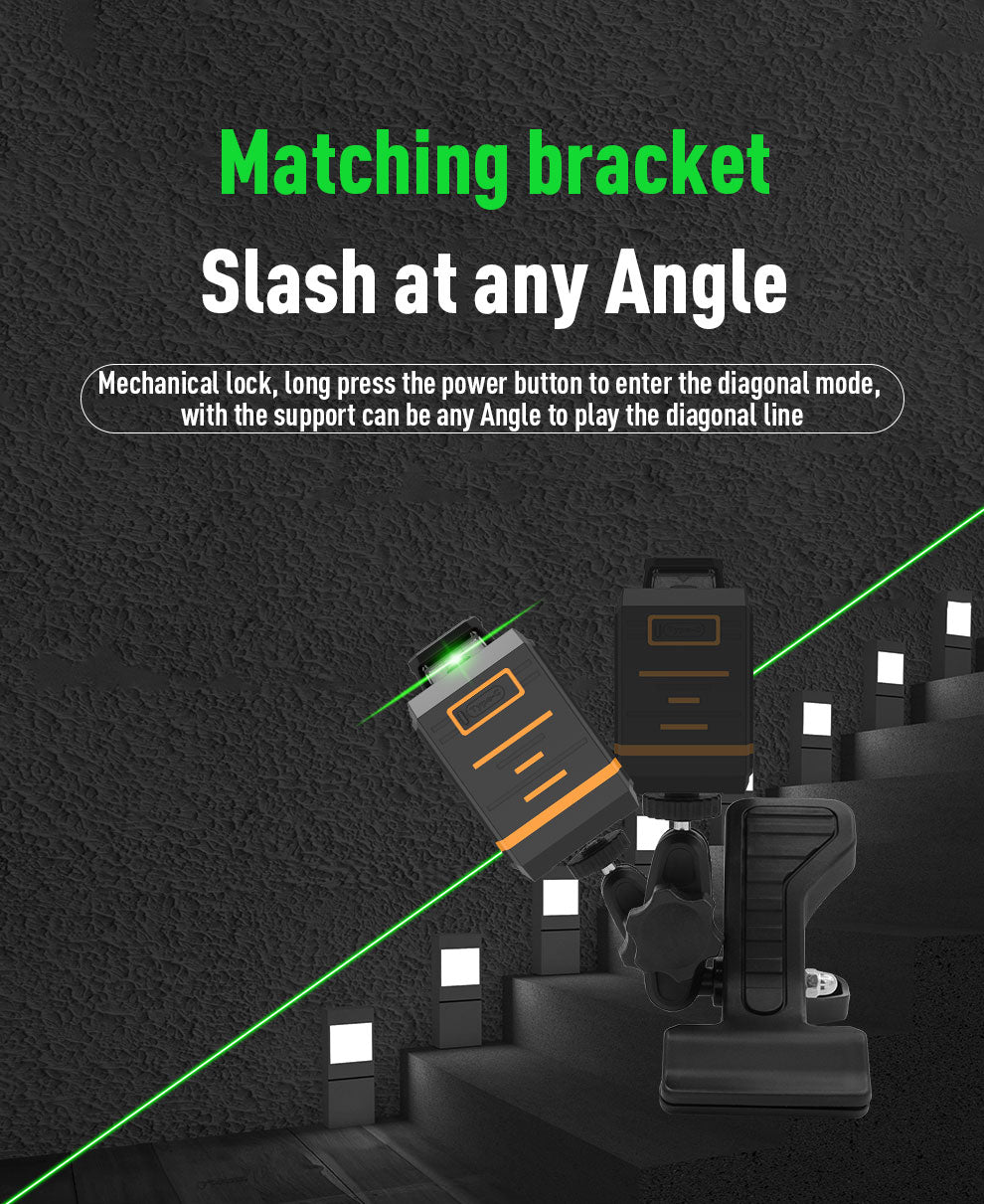 Beneya 8-Line 2×360° Green Beam Laser Level with Light Intensity Adjustment, Rechargeable Lithium Battery (Type-C Port), Horizontal &amp; Vertical Self-Leveling Tool