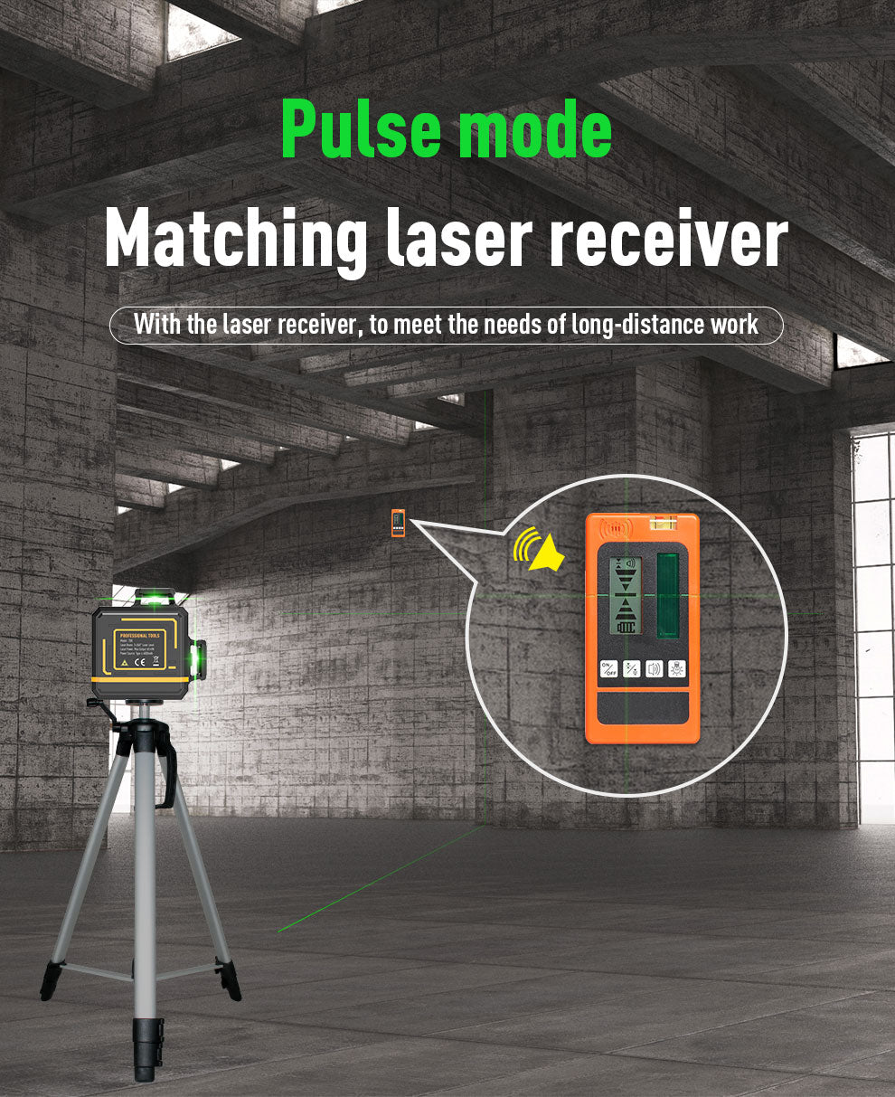 Beneya 8-Line 2×360° Green Beam Laser Level with Light Intensity Adjustment, Rechargeable Lithium Battery (Type-C Port), Horizontal &amp; Vertical Self-Leveling Tool