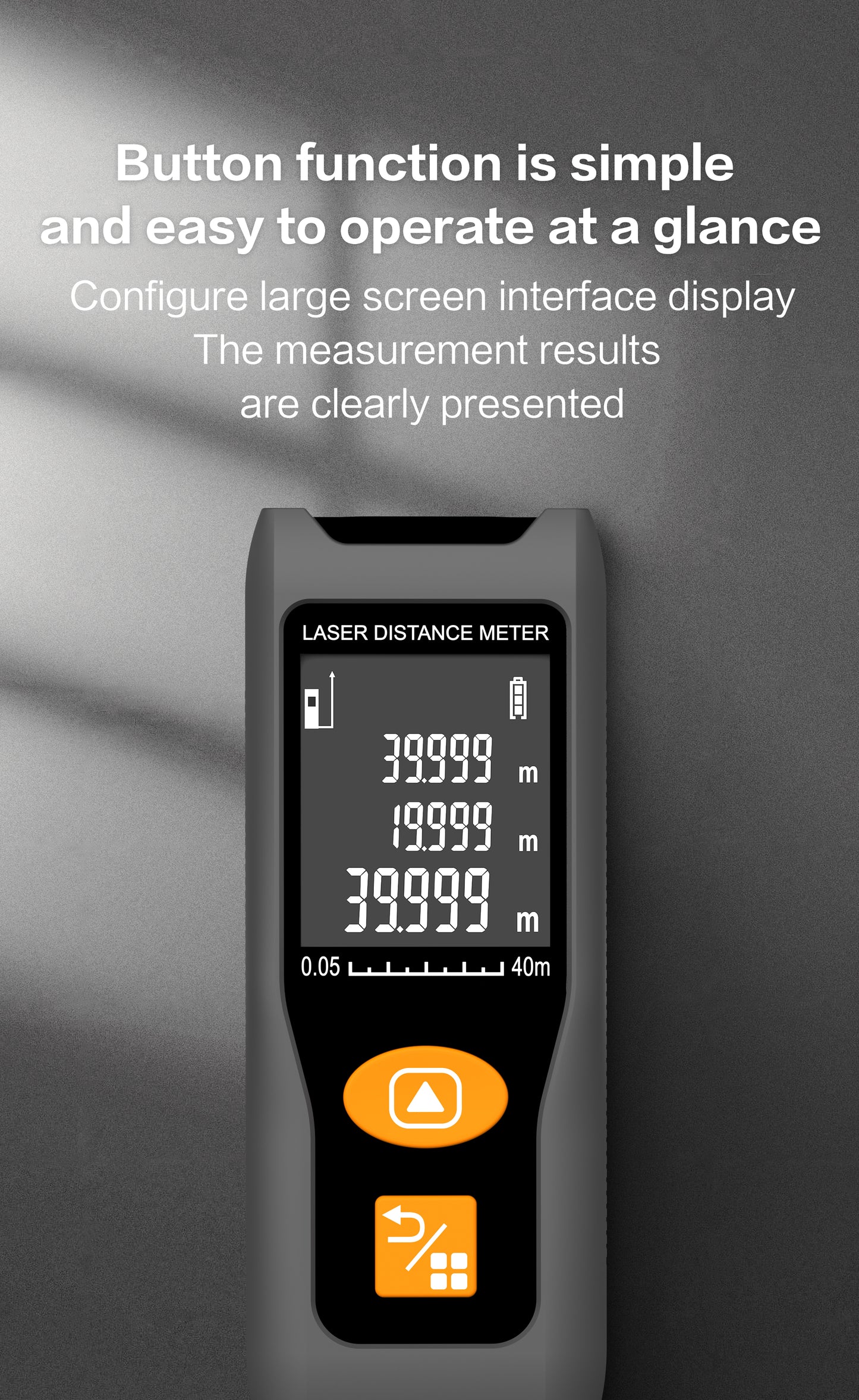 Beneya Professional 328ft/100m Laser Measurement Tool Red Beam, Digital Laser Measure Meter LCD Backlit Display, m/ft/in, Area and Volume