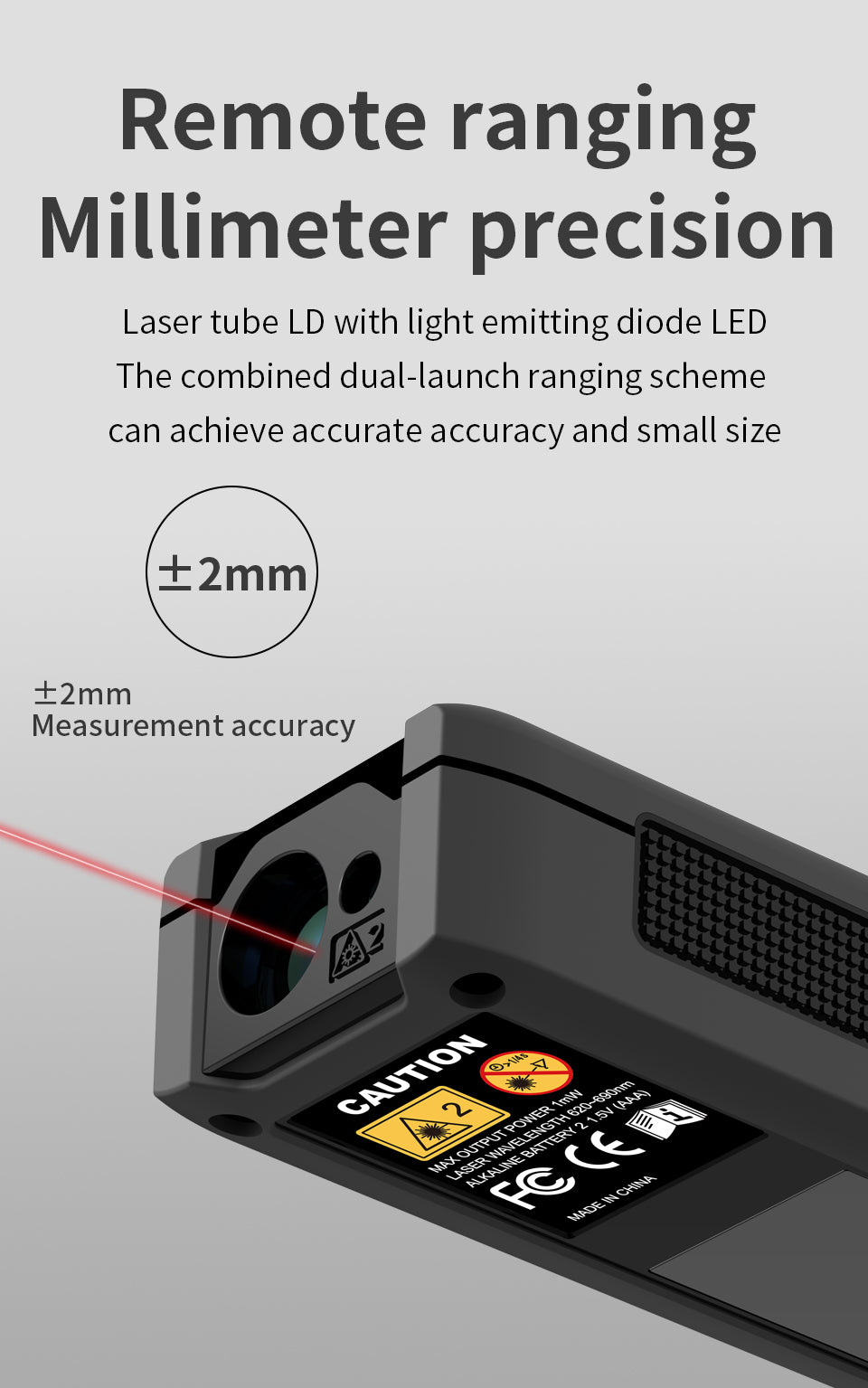 Beneya Professional 328ft/100m Laser Measurement Tool Red Beam, Digital Laser Measure Meter LCD Backlit Display, m/ft/in, Area and Volume